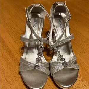Elegant Silver Strappy Heels